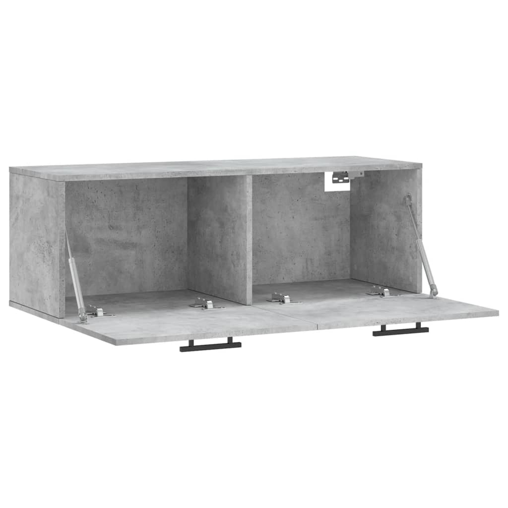 betonszürke szerelt fa faliszekrény 100 x 36,5 x 35 cm