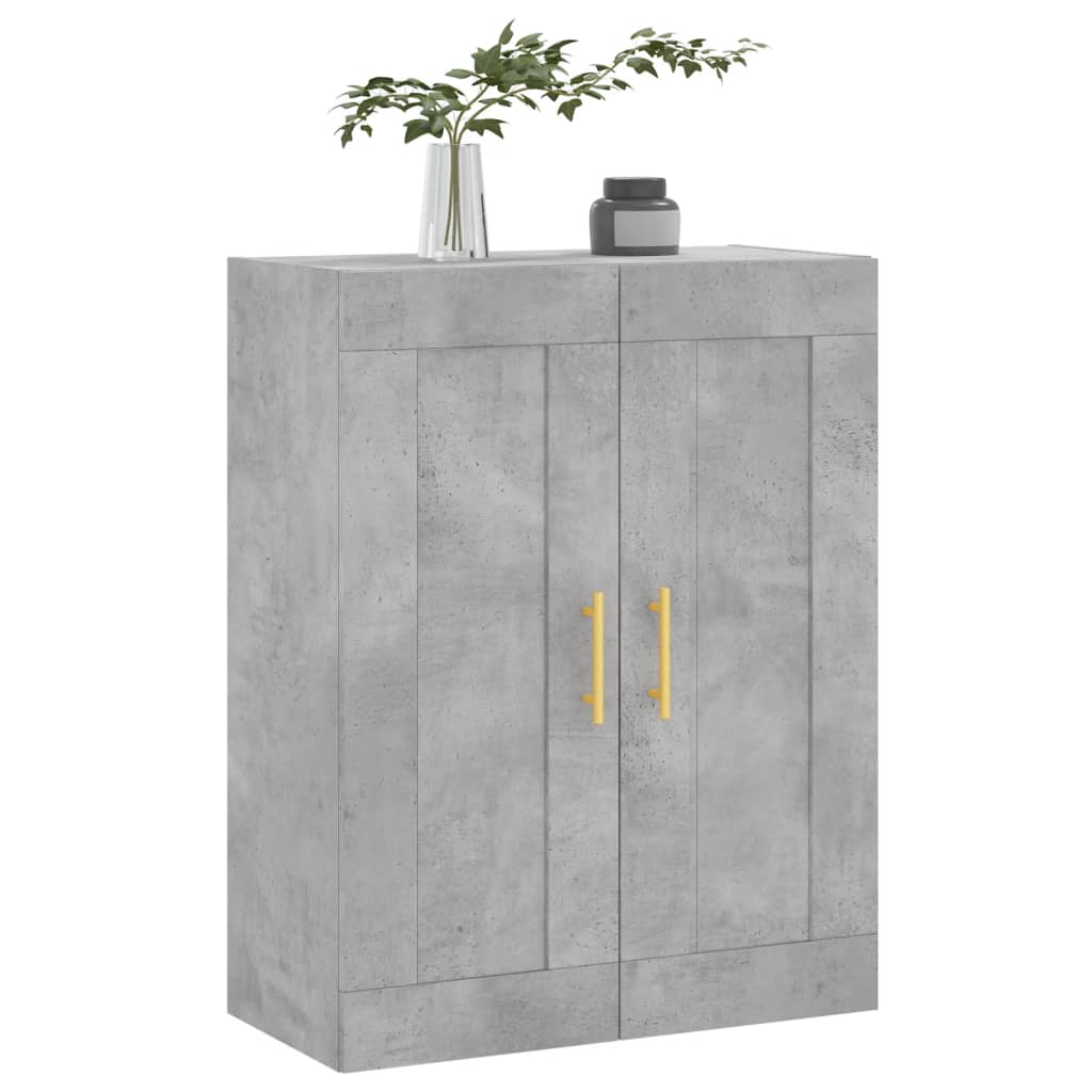 betonszürke szerelt fa fali szekrény 69,5 x 34 x 90 cm