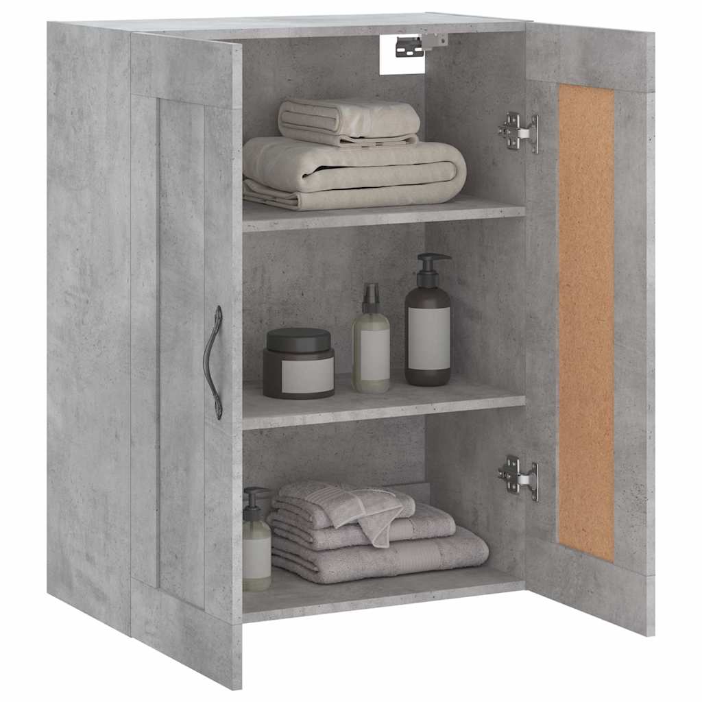 betonszürke szerelt fa fali szekrény 69,5 x 34 x 90 cm