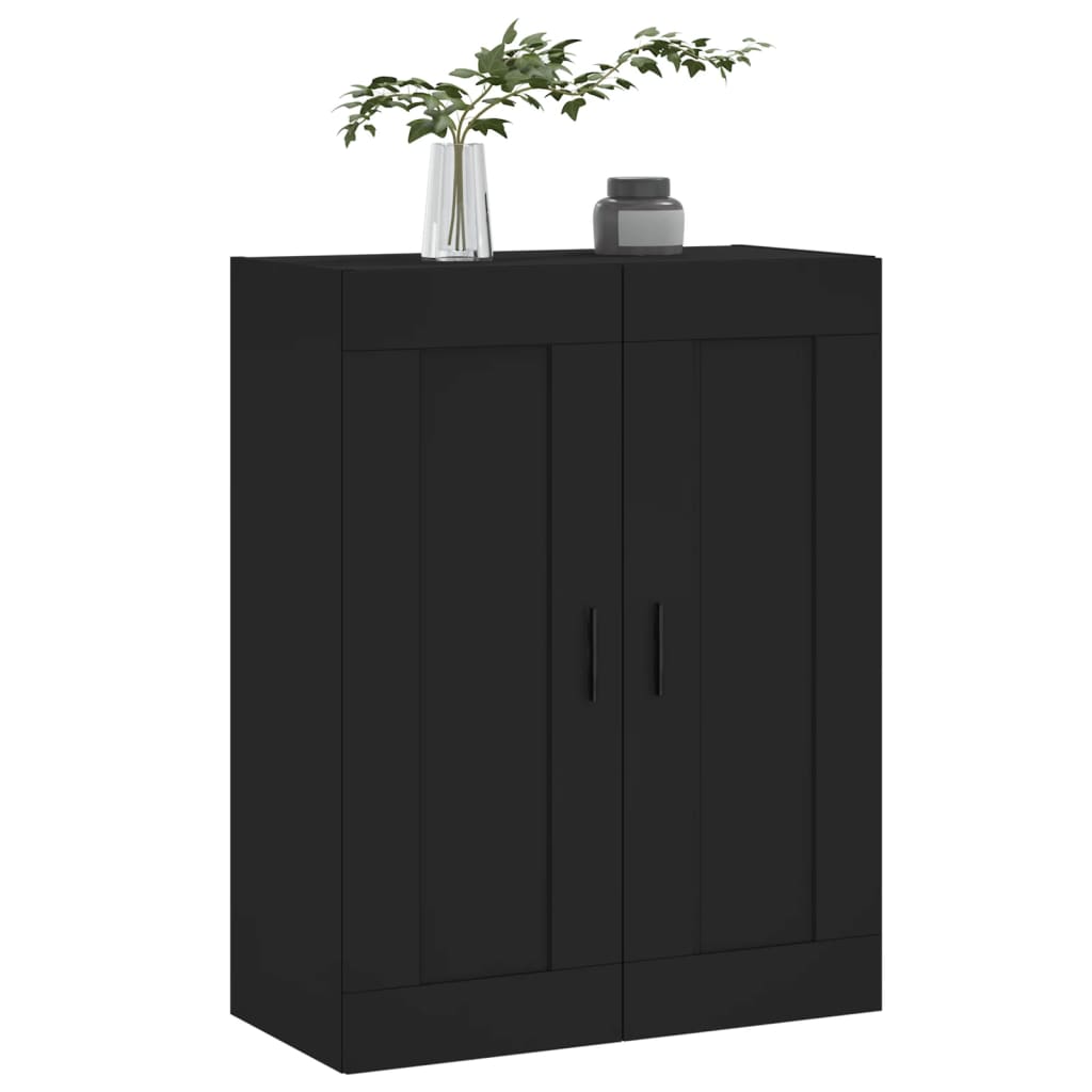 fekete szerelt fa fali szekrény 69,5 x 34 x 90 cm