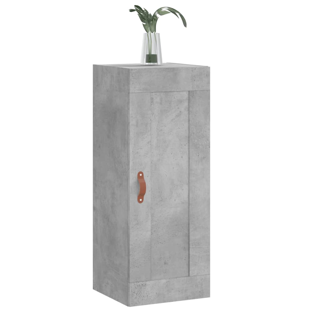 betonszürke szerelt fa fali szekrény 34,5x34x90 cm