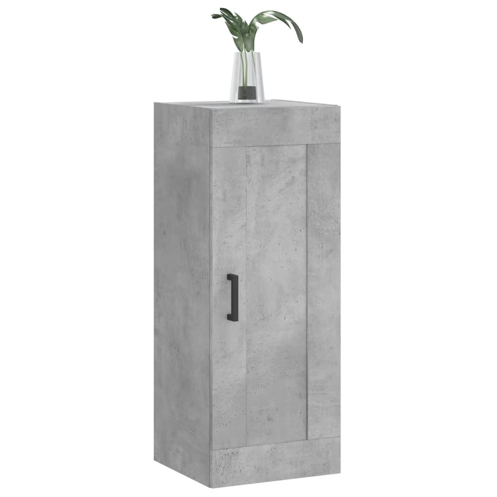 betonszürke szerelt fa fali szekrény 34,5x34x90 cm