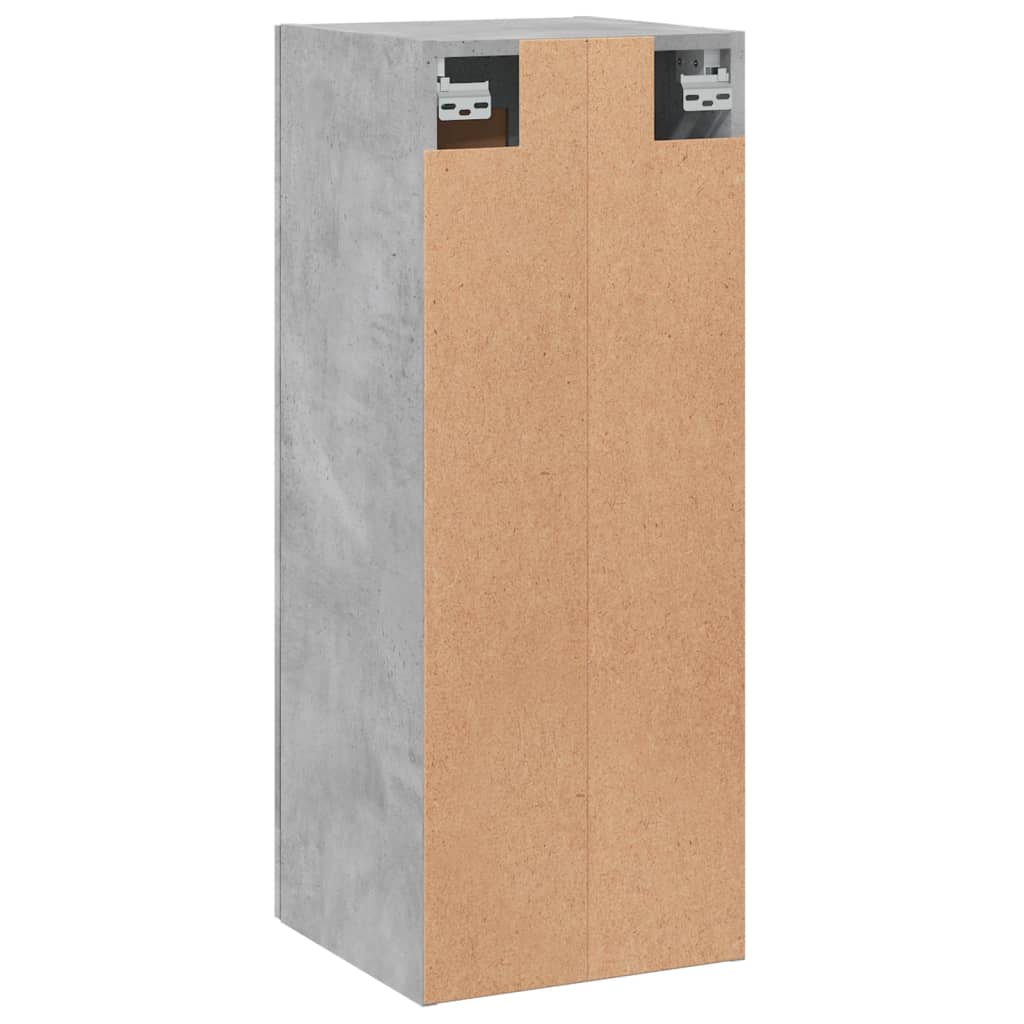 betonszürke szerelt fa fali szekrény 34,5x34x90 cm