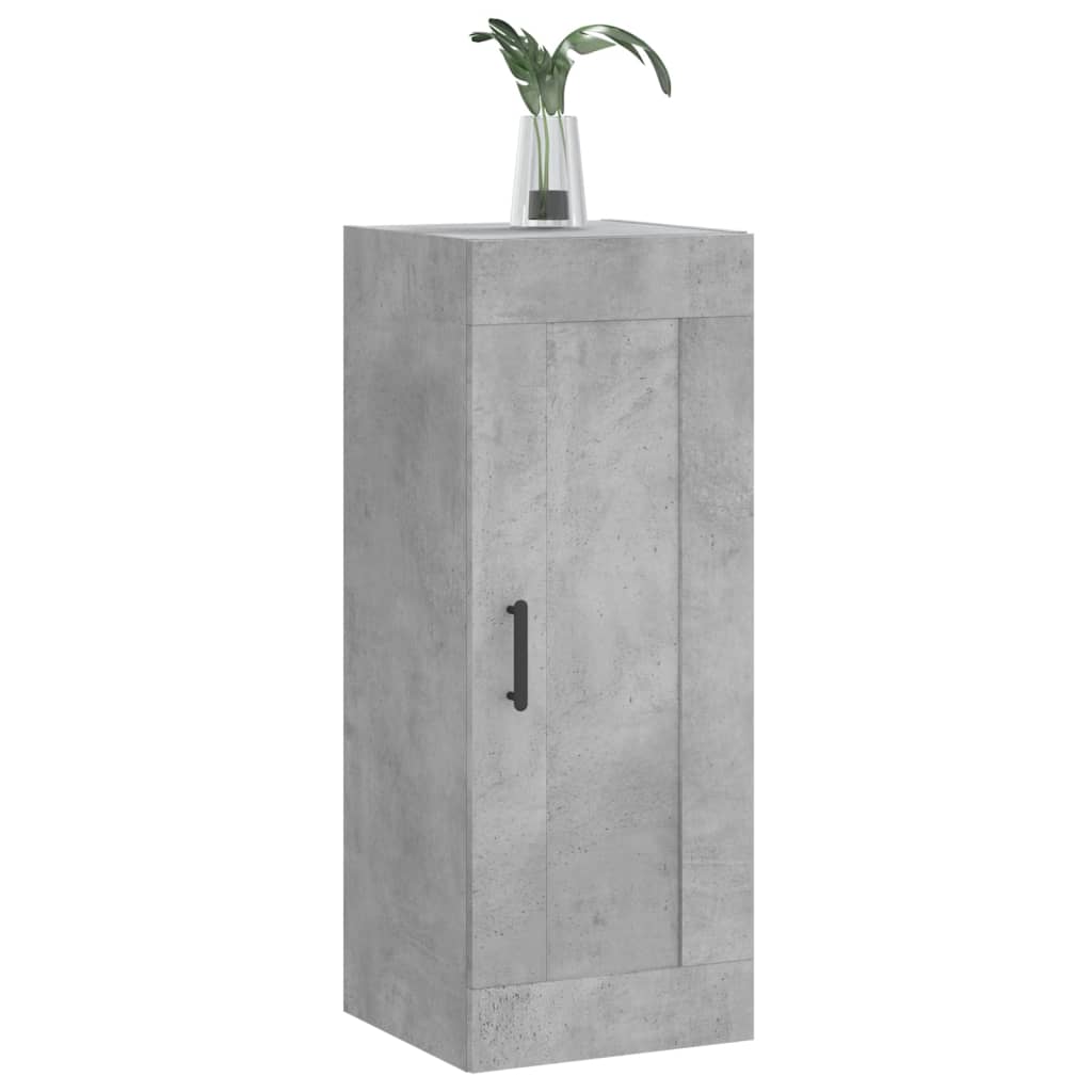betonszürke szerelt fa fali szekrény 34,5x34x90 cm