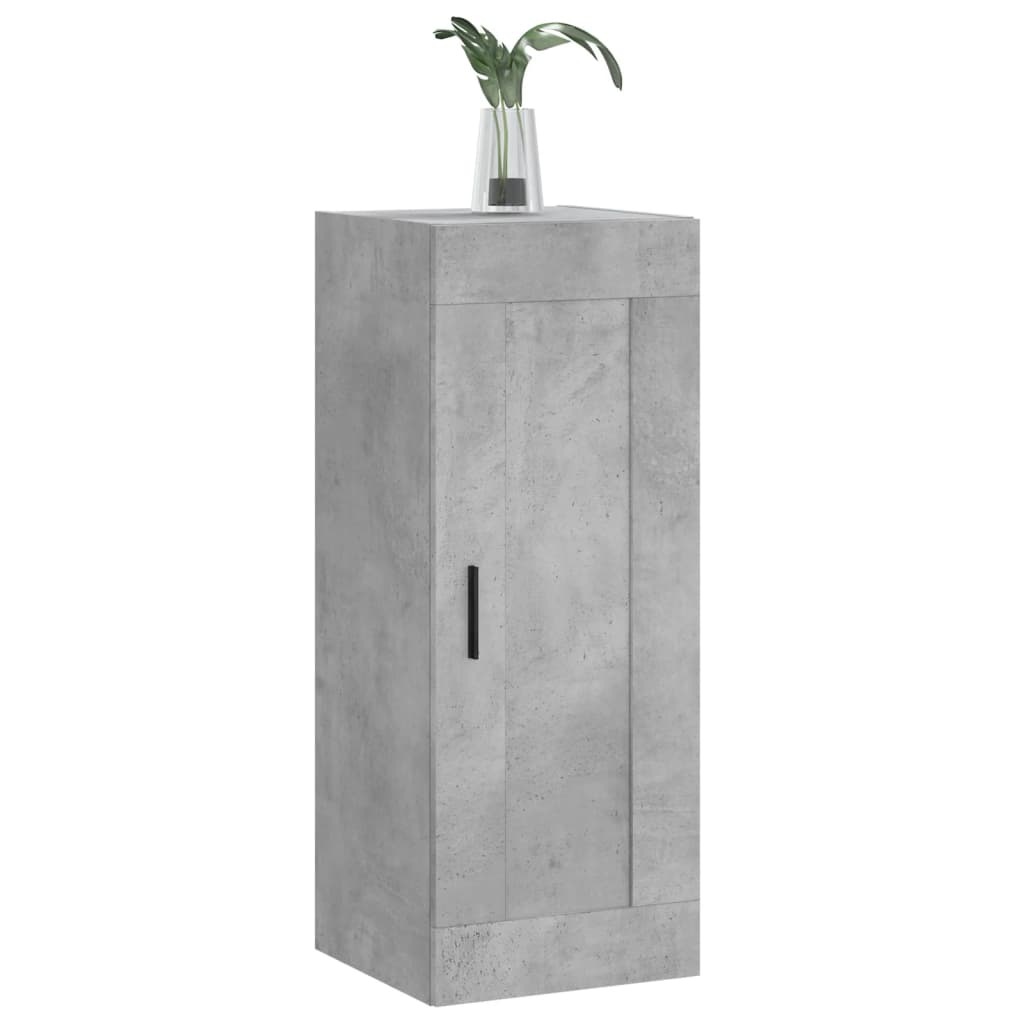 betonszürke szerelt fa fali szekrény 34,5x34x90 cm