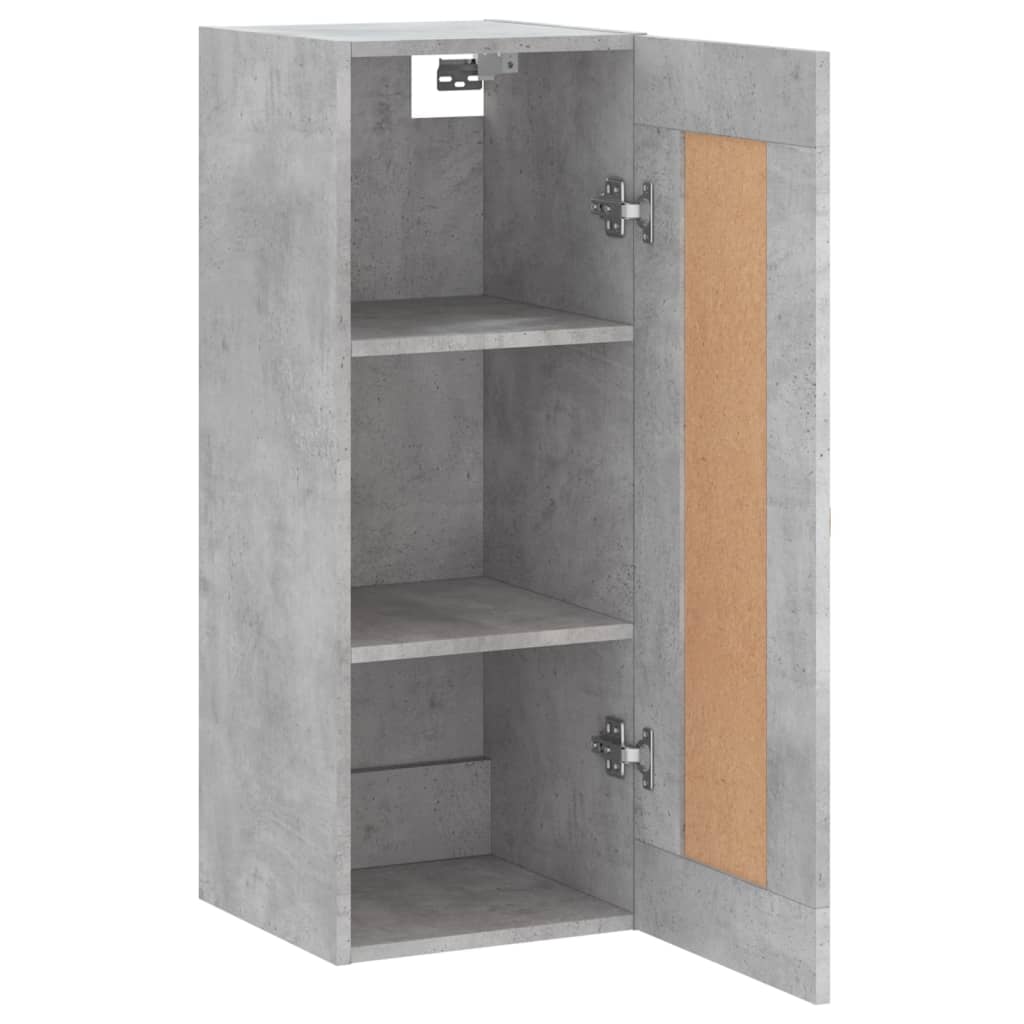 betonszürke szerelt fa fali szekrény 34,5x34x90 cm