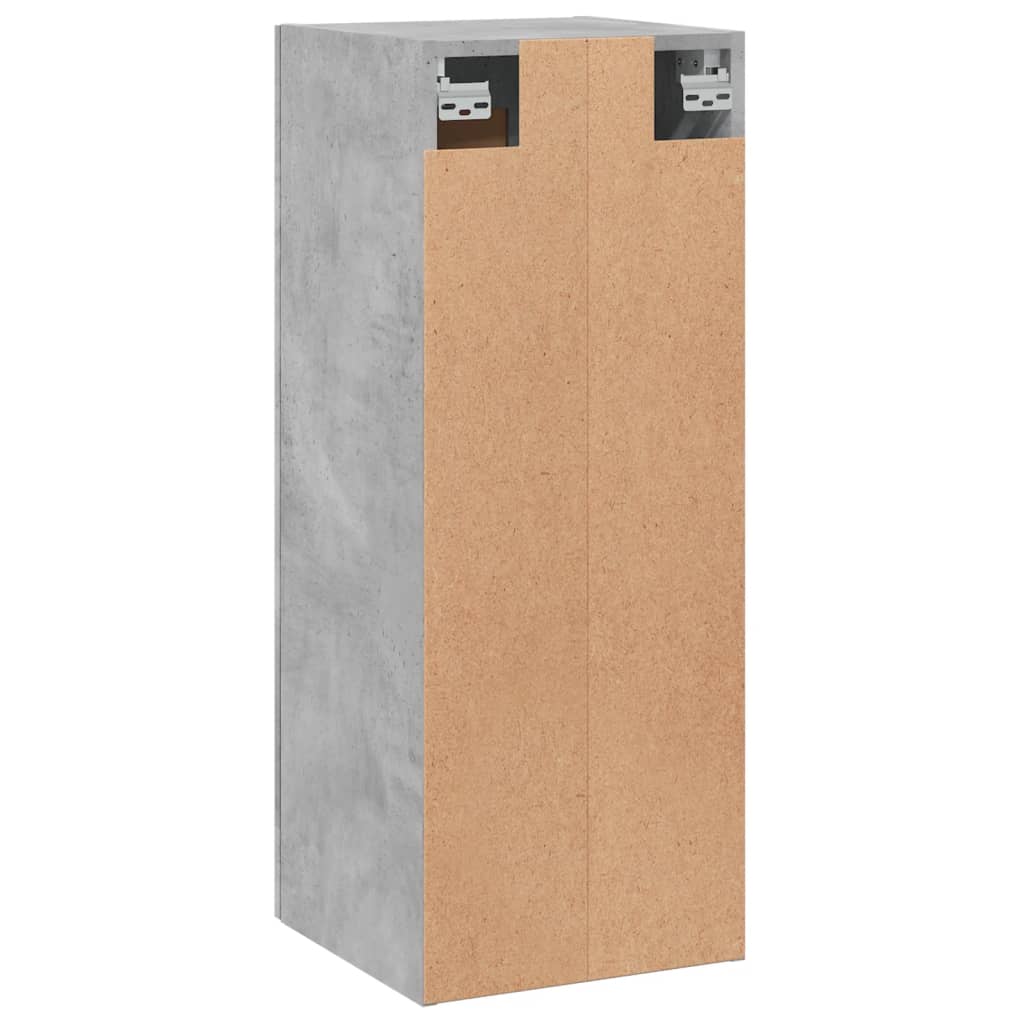 betonszürke szerelt fa fali szekrény 34,5x34x90 cm