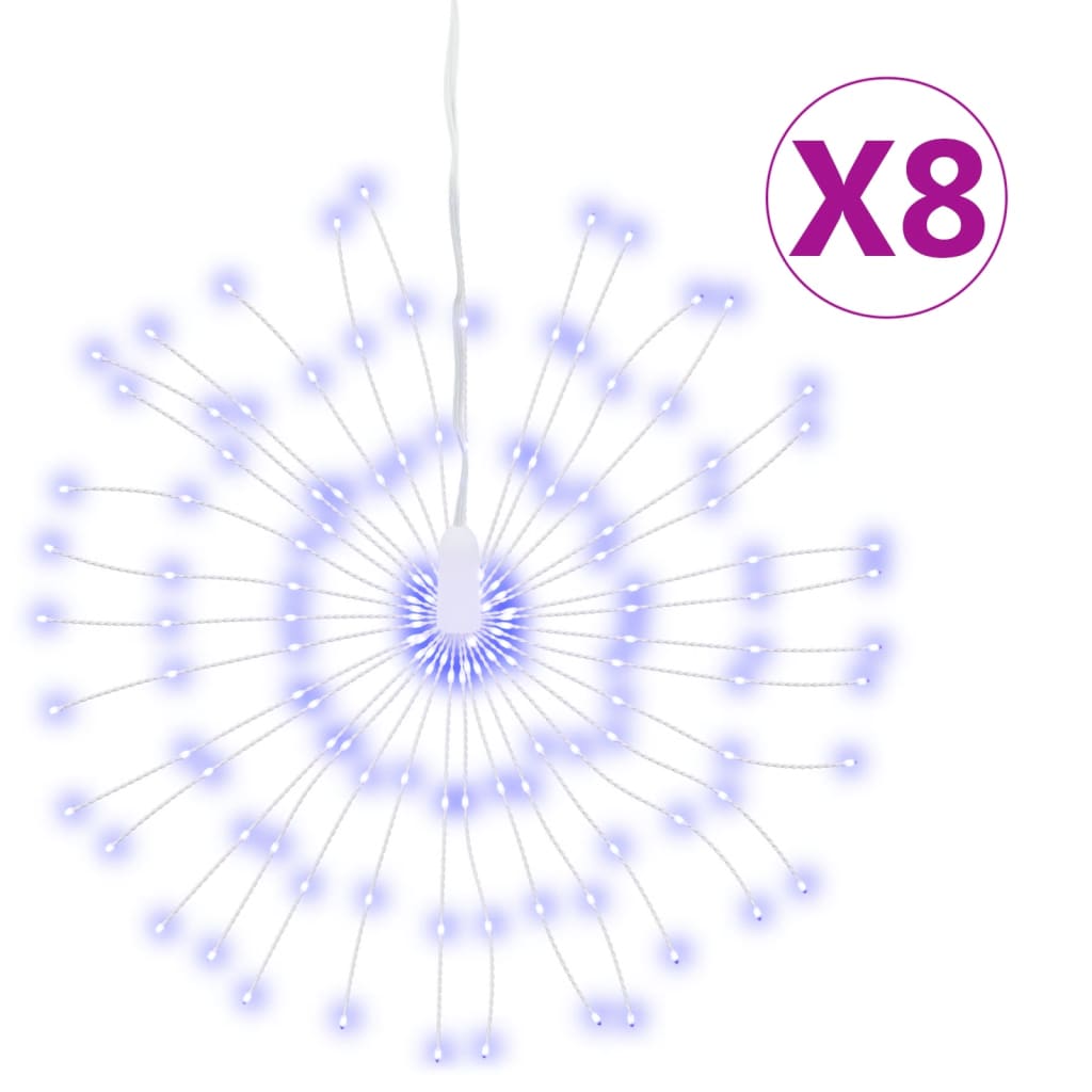 8 db karácsonyi kék csillagfény 140 db LED 17 cm