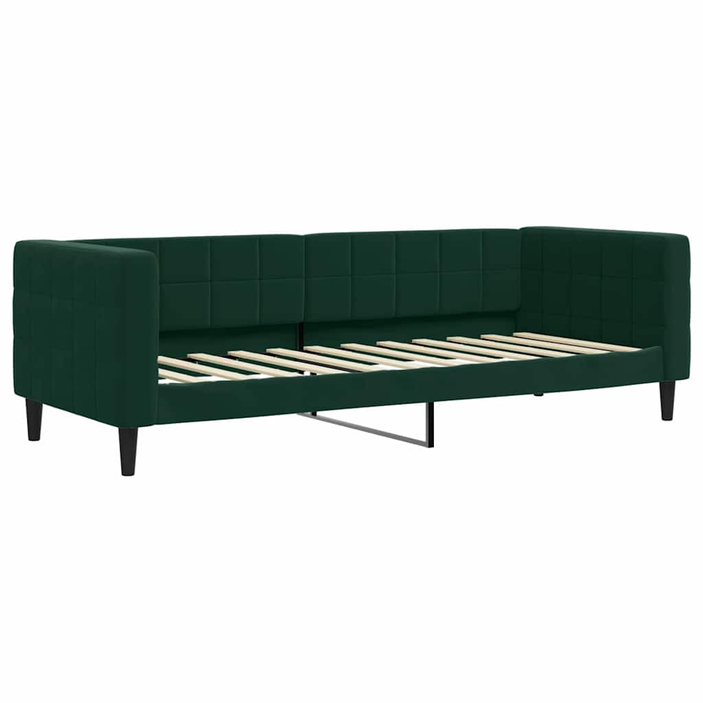 sötétzöld bársony kanapéágy 80 x 200 cm