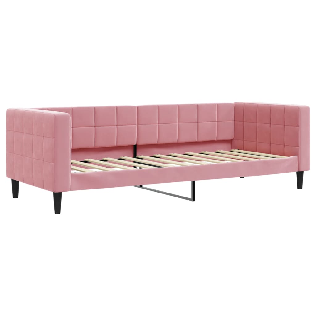 rózsaszín bársony kanapéágy 80 x 200 cm