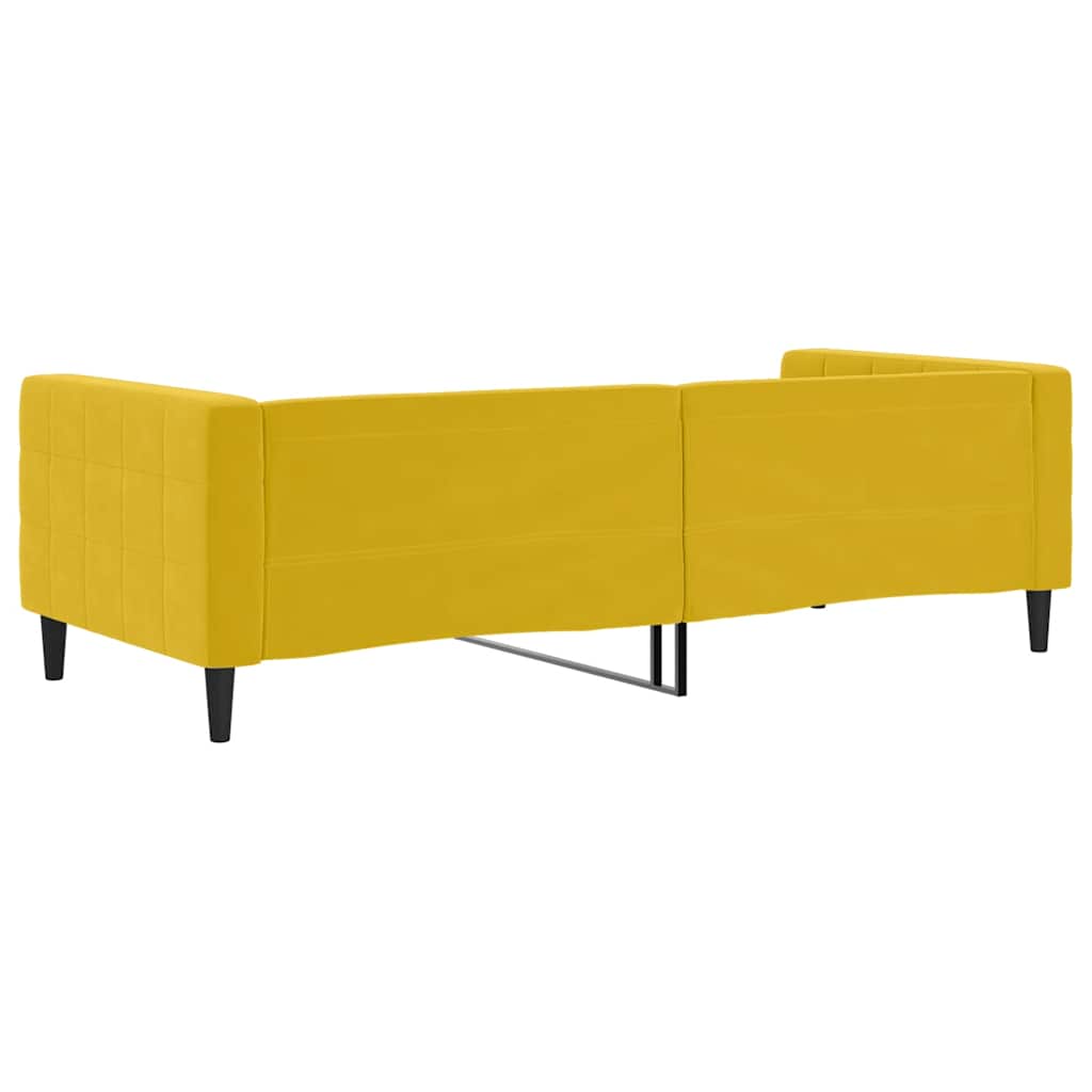 sárga bársony kanapéágy 90 x 200 cm