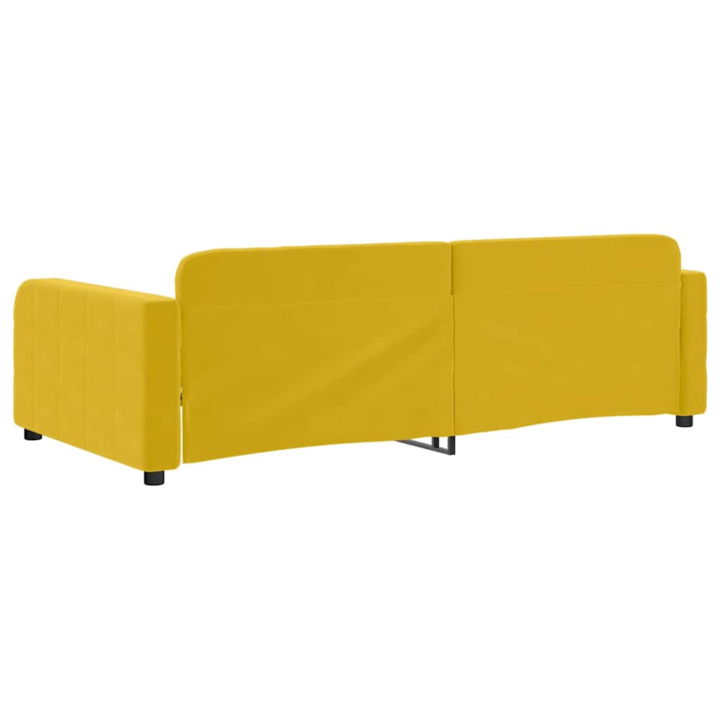 sárga bársony kanapéágy 90 x 200 cm