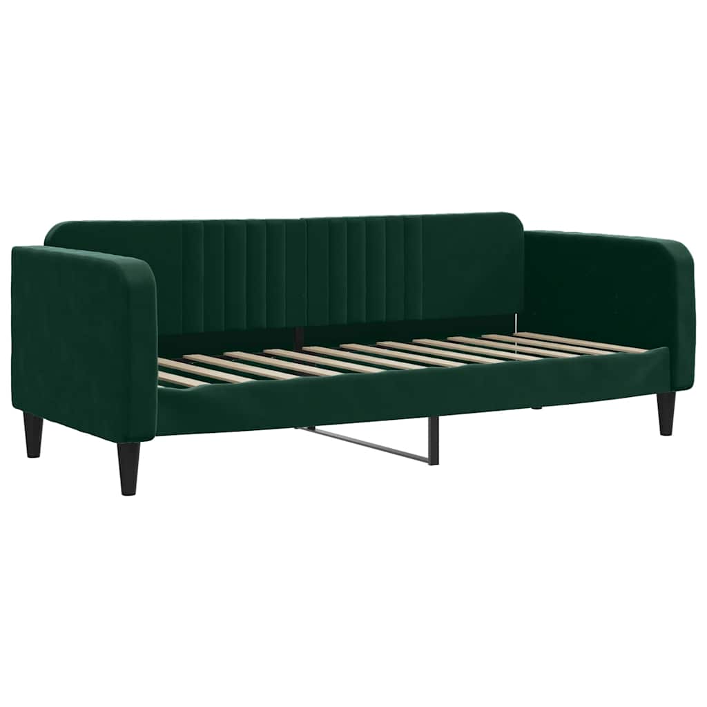 sötétzöld bársony kanapéágy 80 x 200 cm