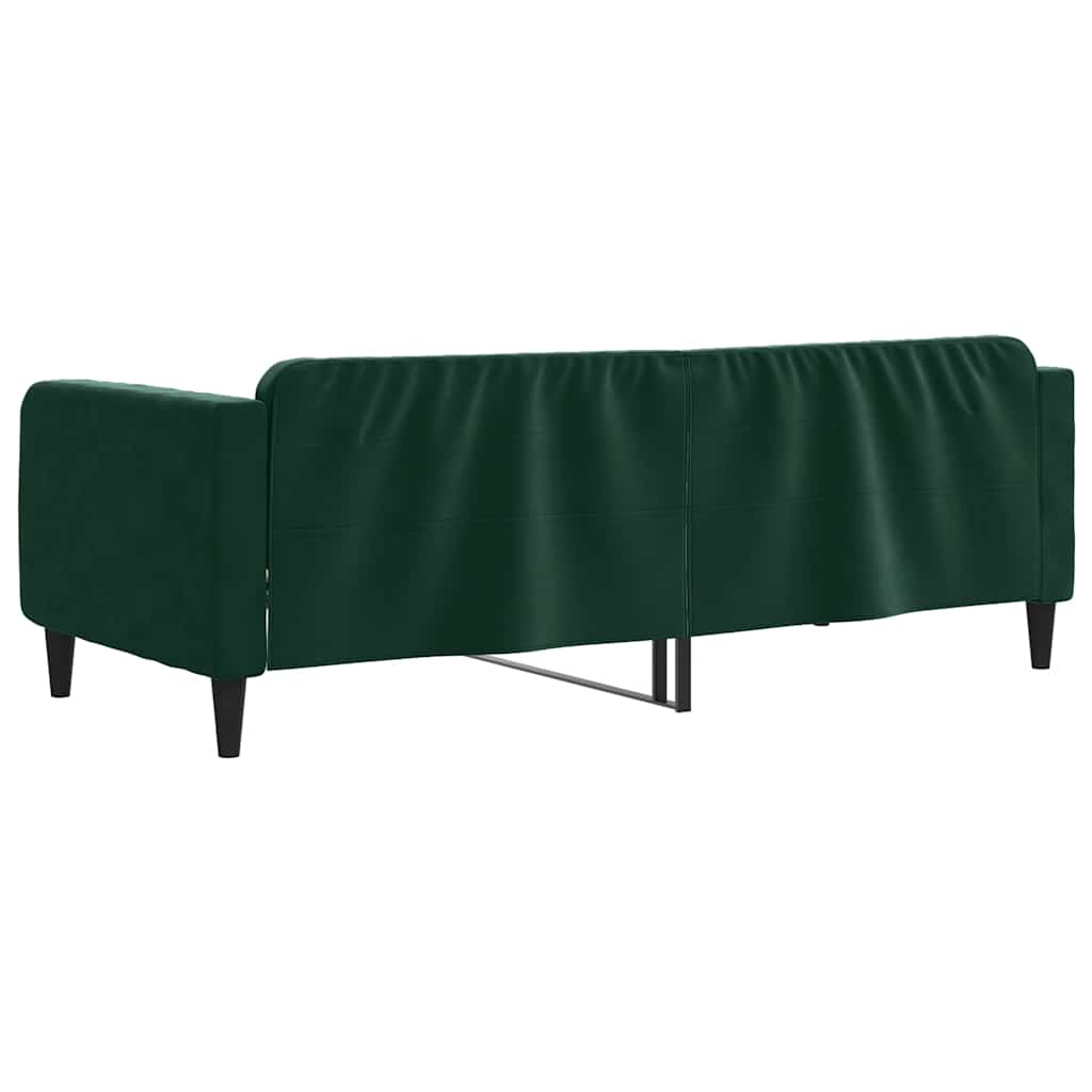 sötétzöld bársony kanapéágy 90x200 cm