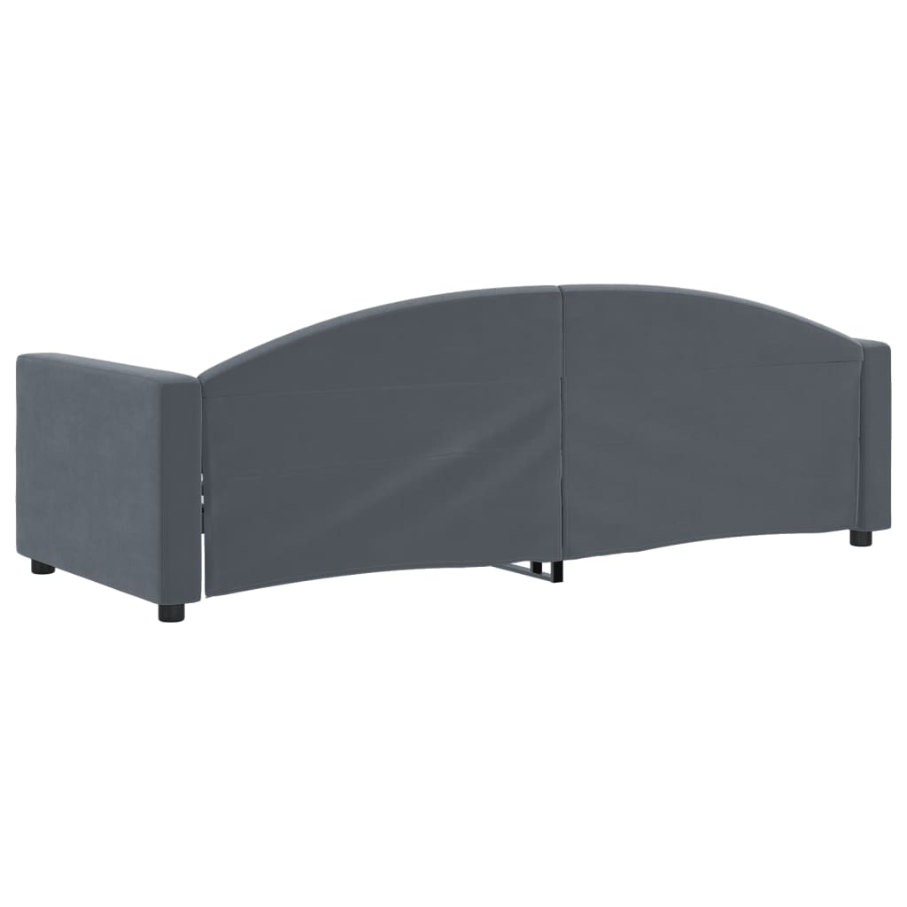 sötétszürke bársony kanapéágy 80 x 200 cm