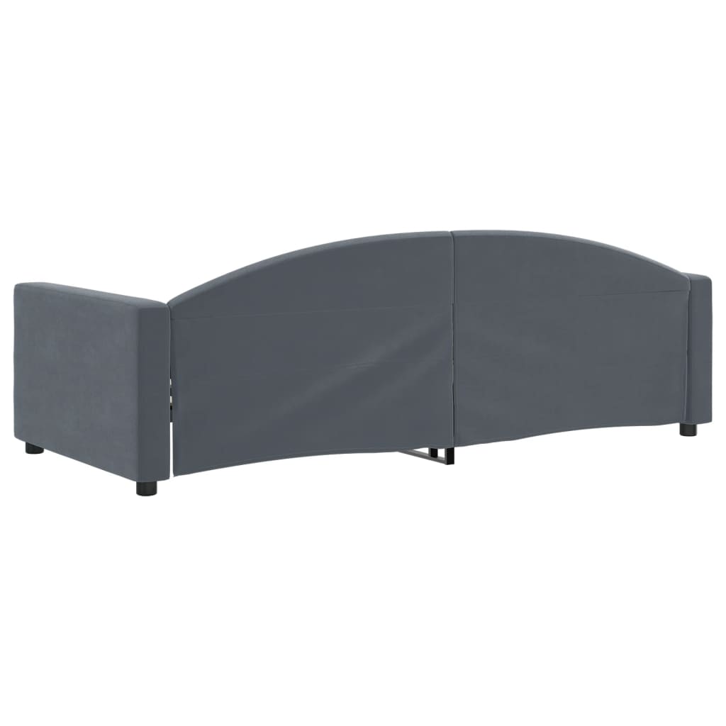 sötétszürke bársony kanapéágy 90x200 cm