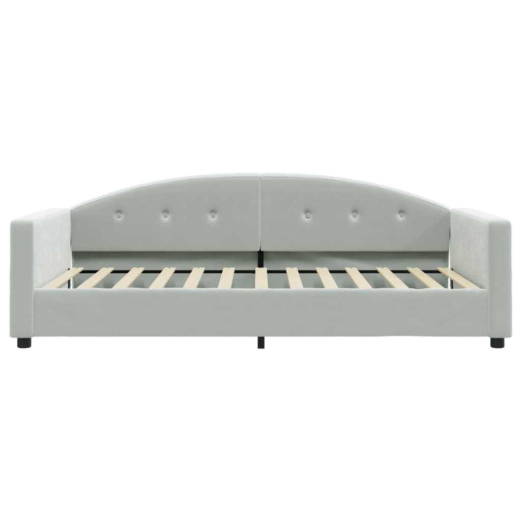 világosszürke bársony kanapéágy 100 x 200 cm