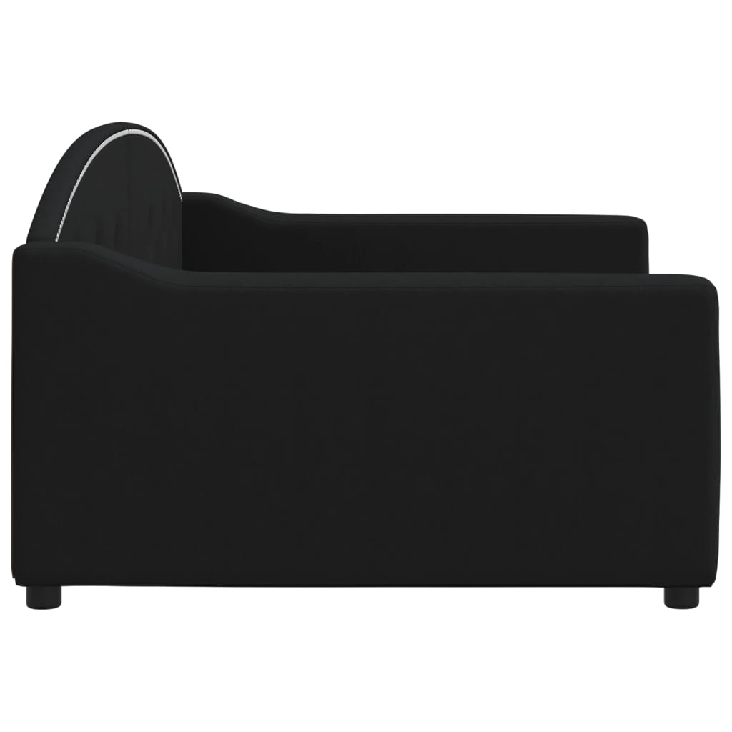 fekete szövet kanapéágy 100 x 200 cm