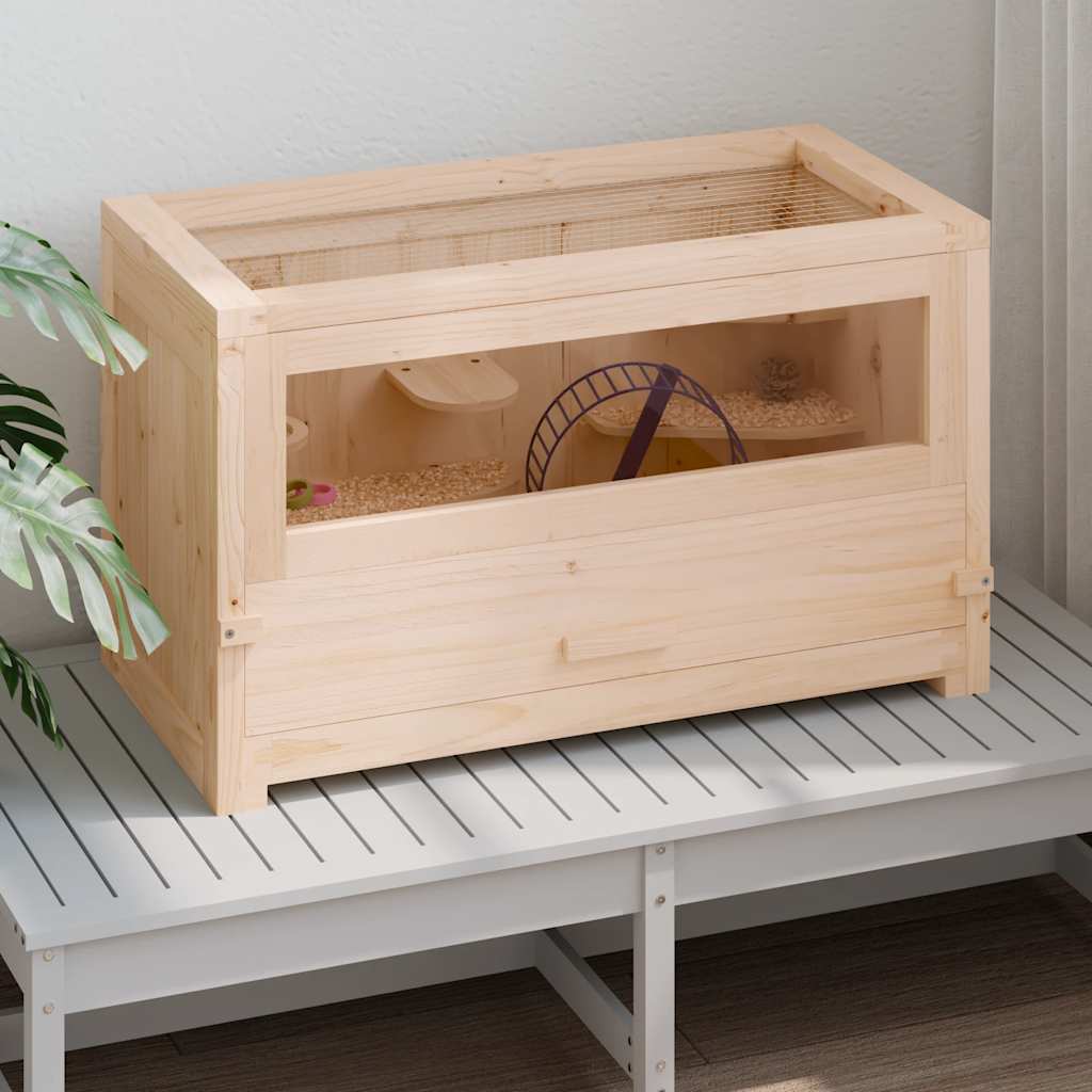 tömör fenyőfa hörcsögketrec 60 x 30 x 35 cm