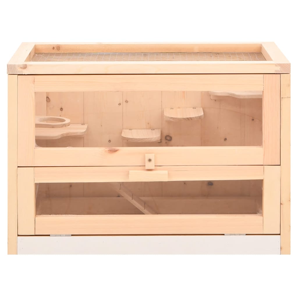 tömör fenyőfa hörcsögketrec 60x35,5x42 cm