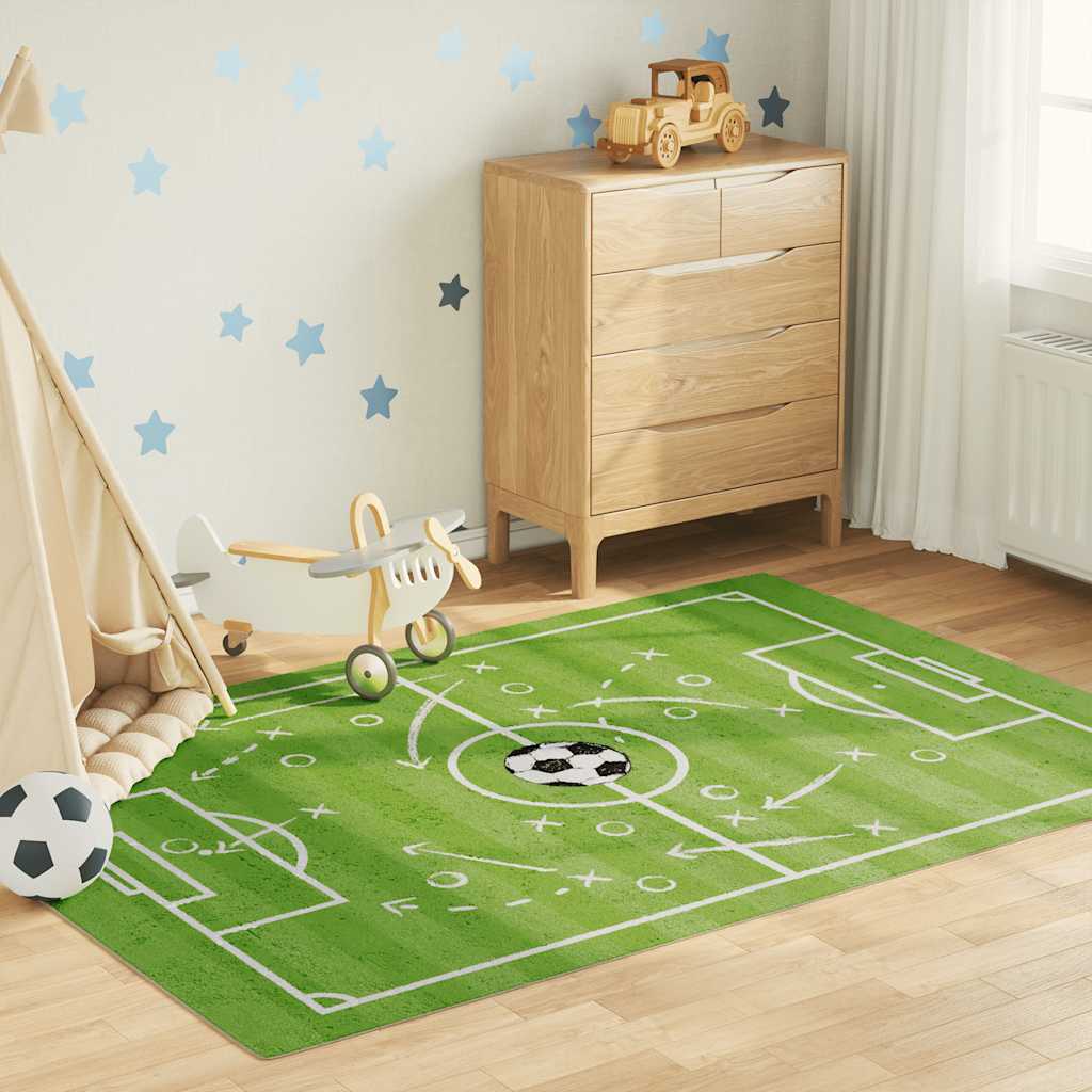 zöld mosható futballpálya gyerekszőnyeg 160x230 cm