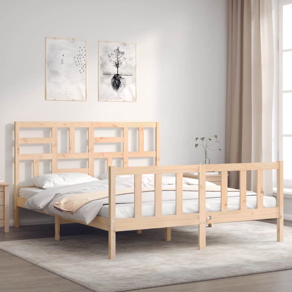 tömör fenyőfa ágy matrac nélkül 160 x 200 cm