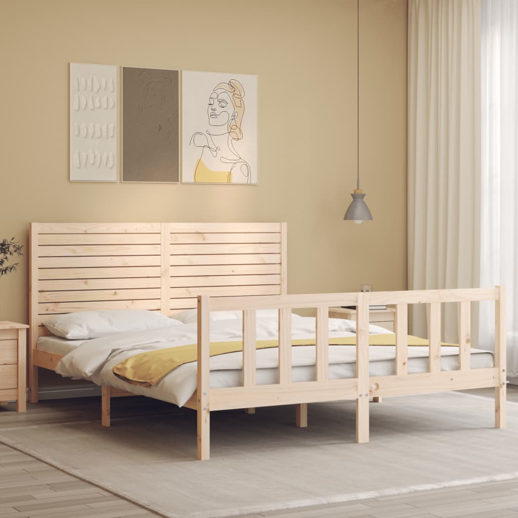 tömör fenyőfa ágy matrac nélkül 160 x 200 cm