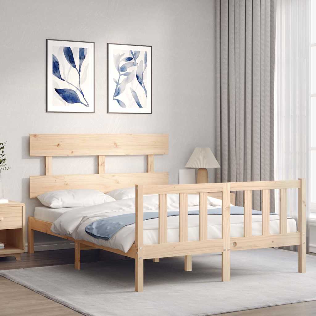 tömör fenyőfa ágy matrac nélkül 140 x 200 cm