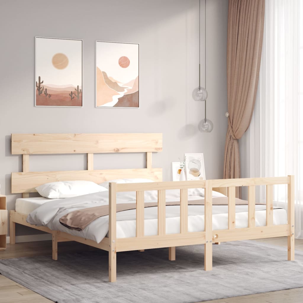 tömör fenyőfa ágy matrac nélkül 160 x 200 cm