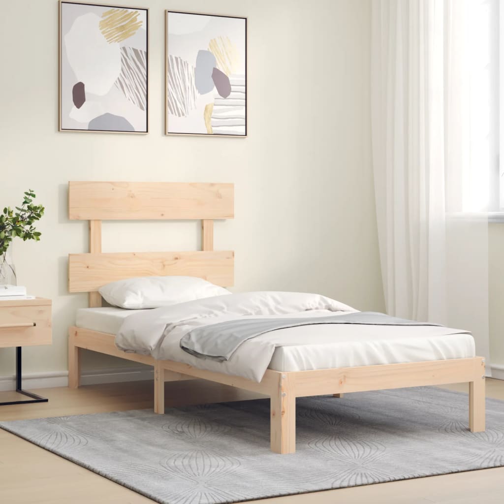 tömör fa ágykeret fejtámlával Small Single