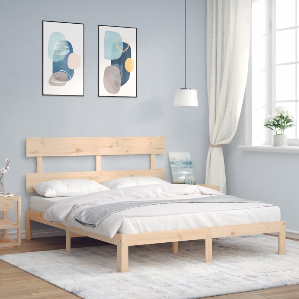 tömör fa ágykeret fejtámlával King Size