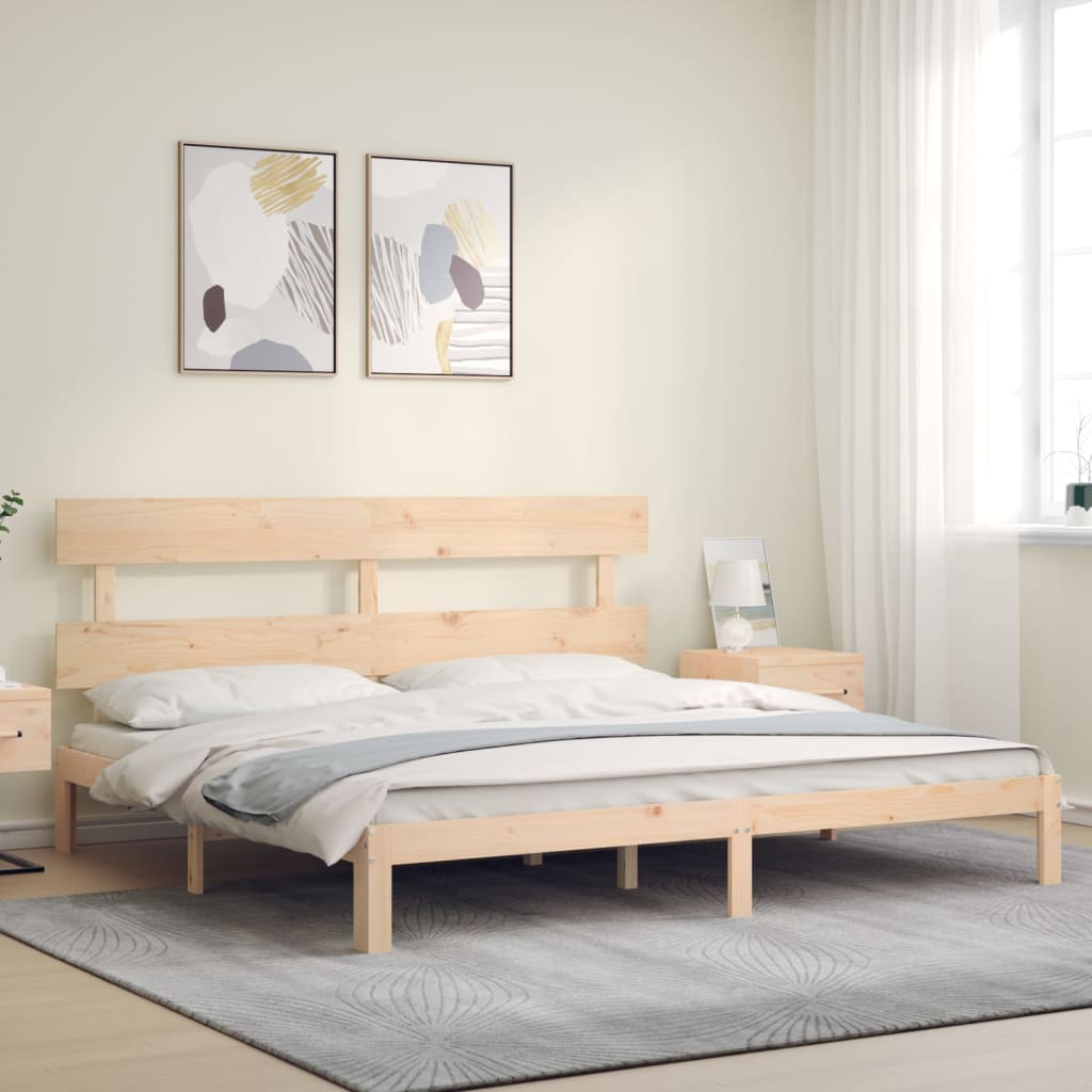 tömör fenyőfa ágy matrac nélkül 200 x 200 cm