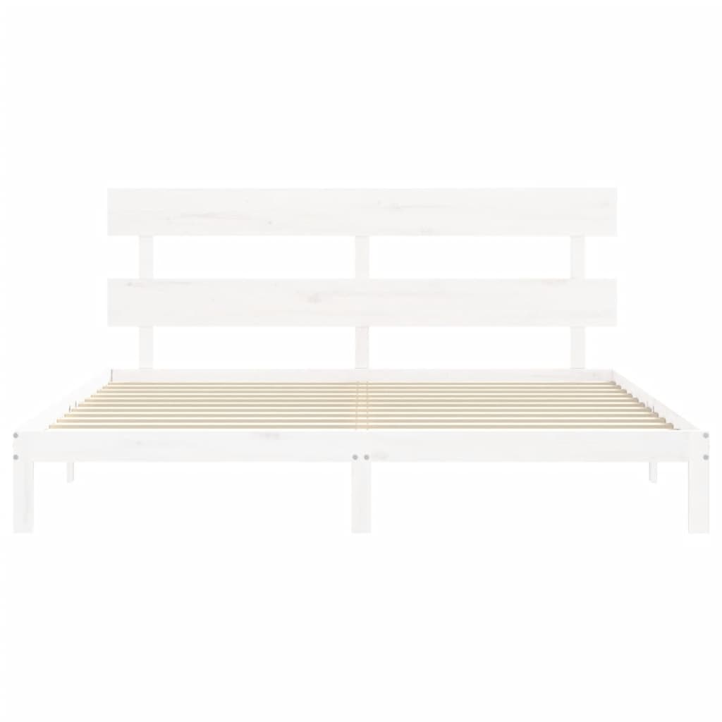 fehér tömör fenyőfa ágy matrac nélkül 200 x 200 cm