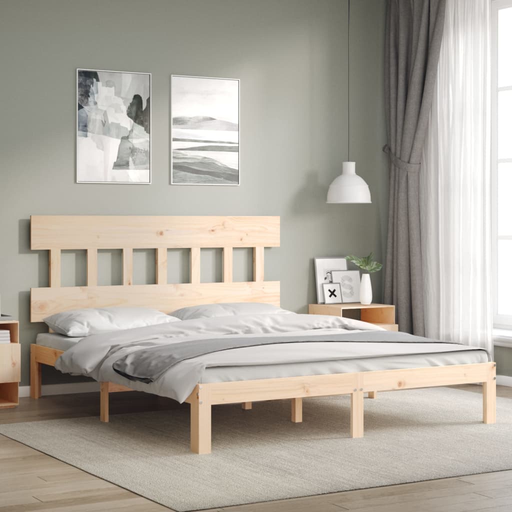 tömör fa ágykeret fejtámlával King Size