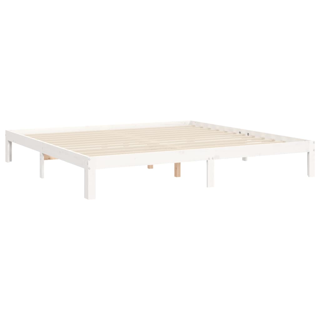 fehér tömör fenyőfa ágy matrac nélkül 200 x 200 cm