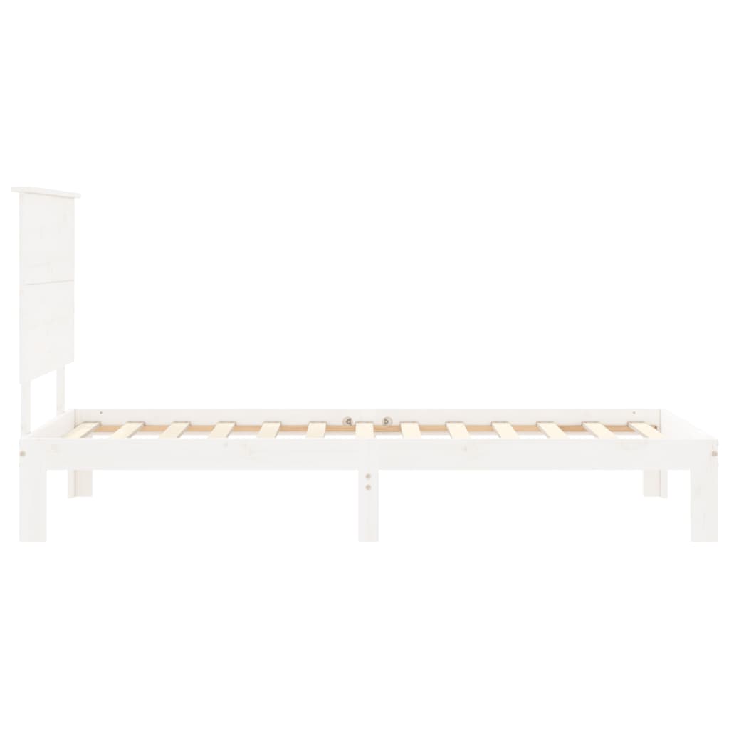 fehér tömör fenyőfa ágy matrac nélkül 90 x 200 cm