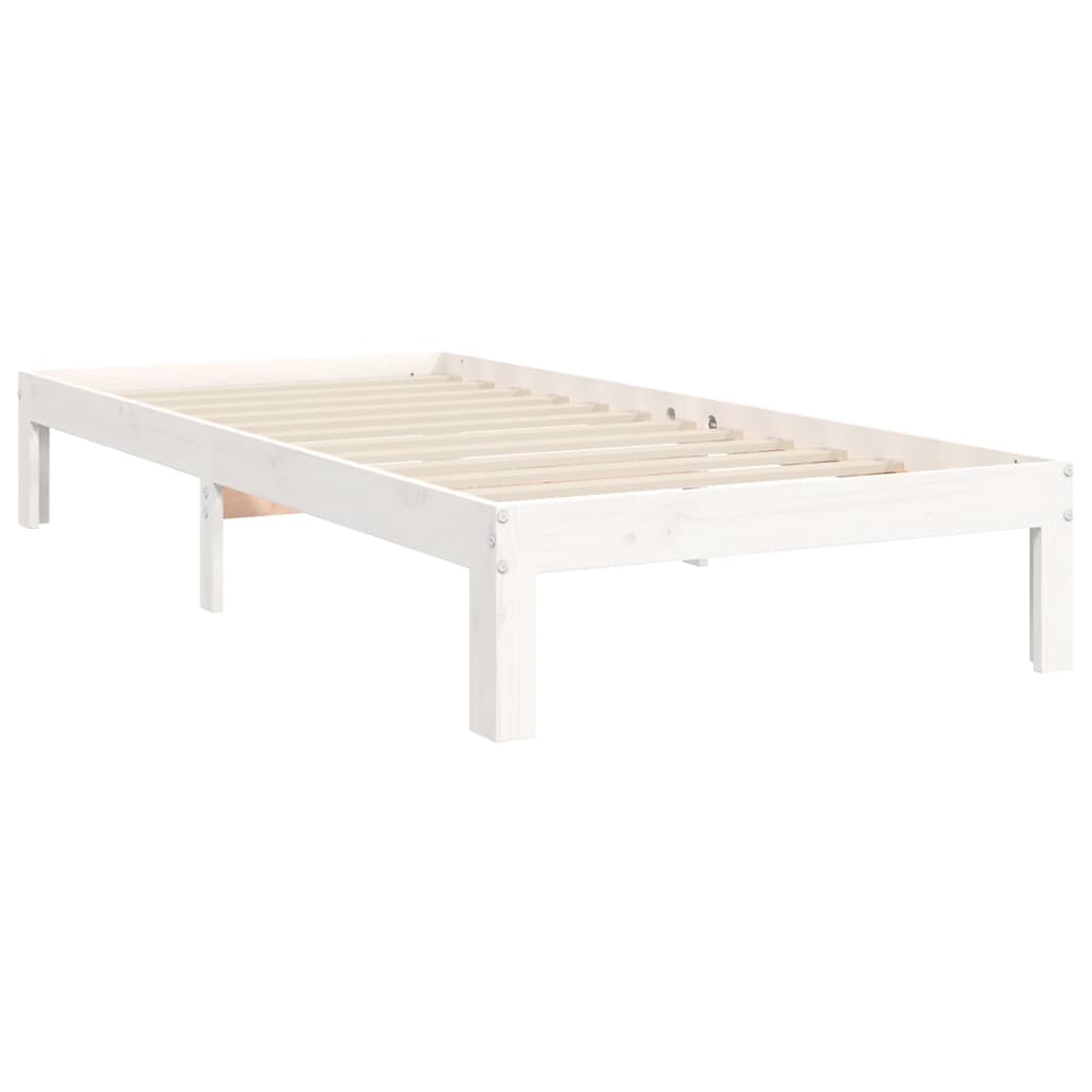 fehér tömör fenyőfa ágy matrac nélkül 90 x 200 cm