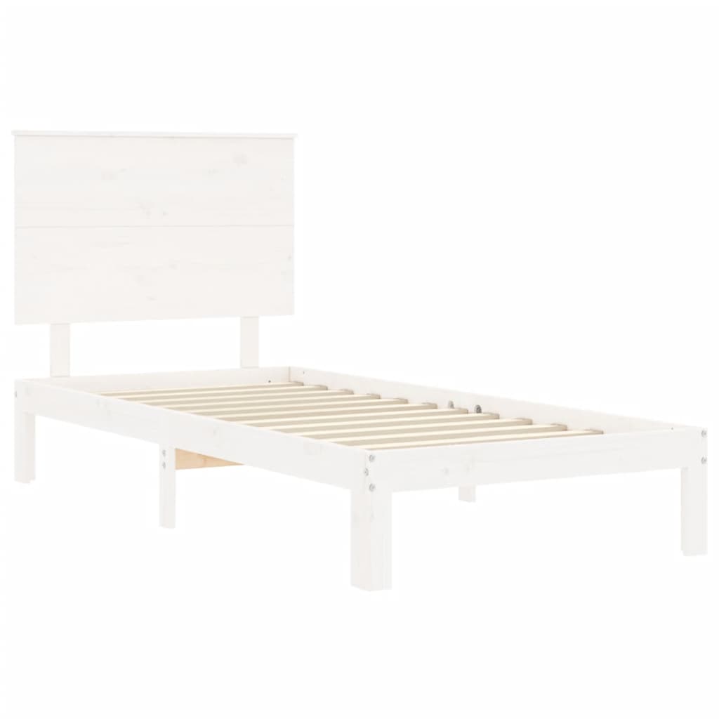 fehér tömör fenyőfa ágy matrac nélkül 100 x 200 cm
