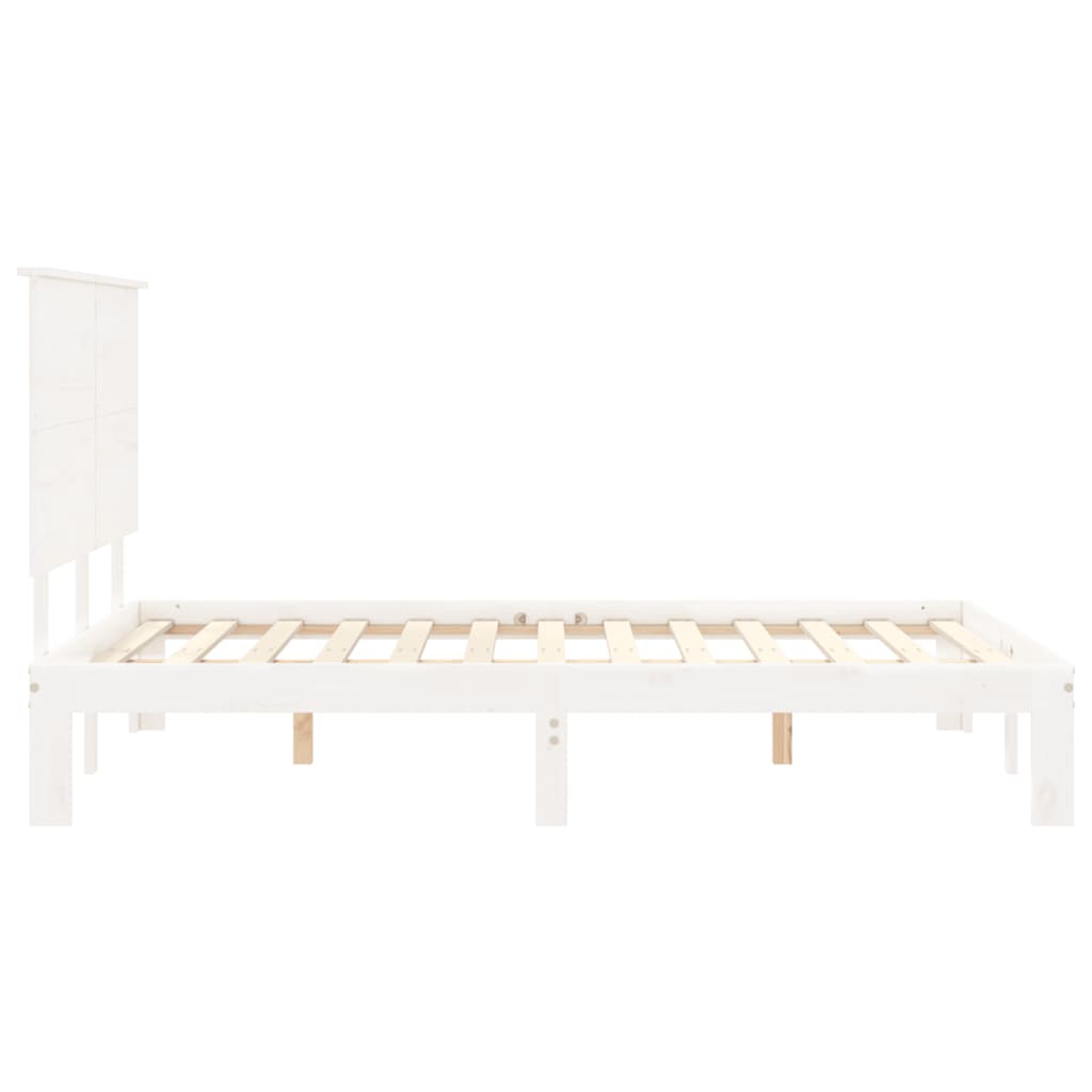 fehér tömör fenyőfa ágy matrac nélkül 120 x 200 cm