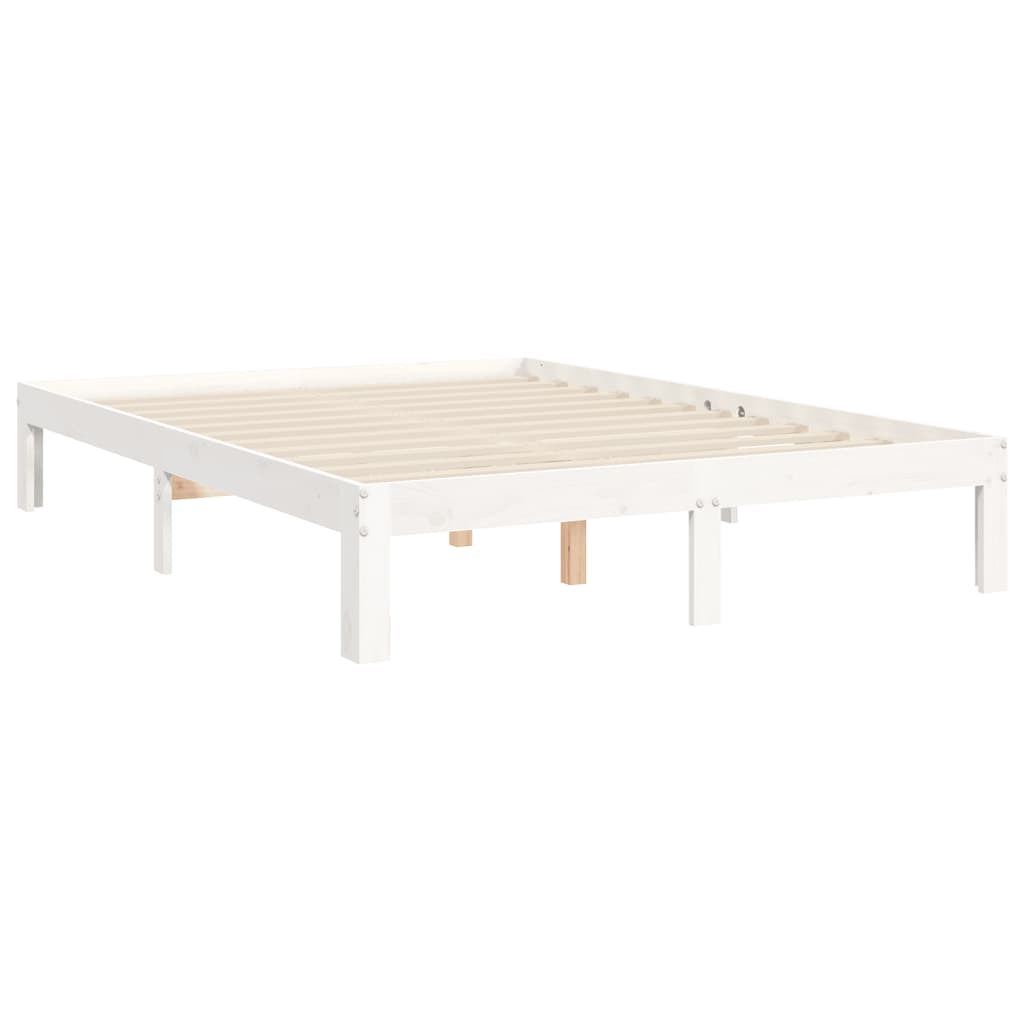 fehér tömör fenyőfa ágy matrac nélkül 120 x 200 cm