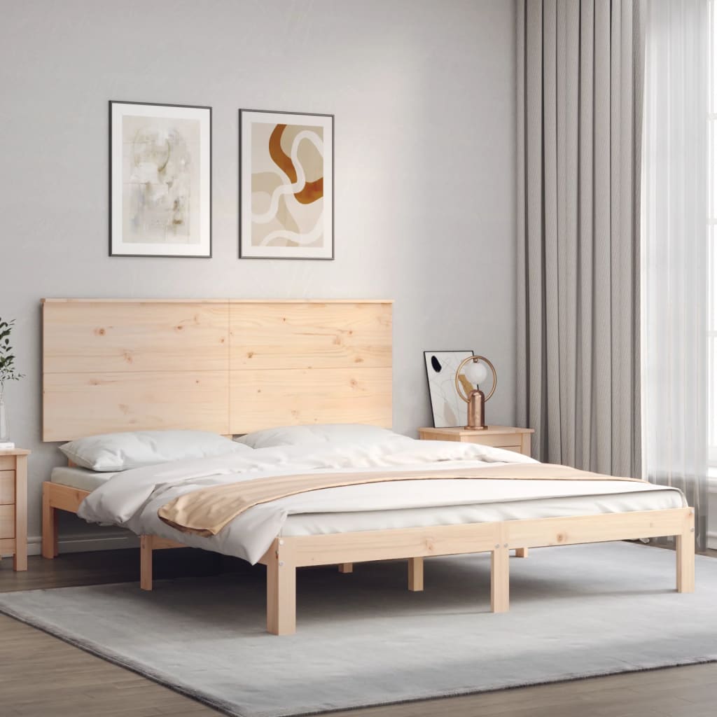 tömör fa ágykeret fejtámlával King Size