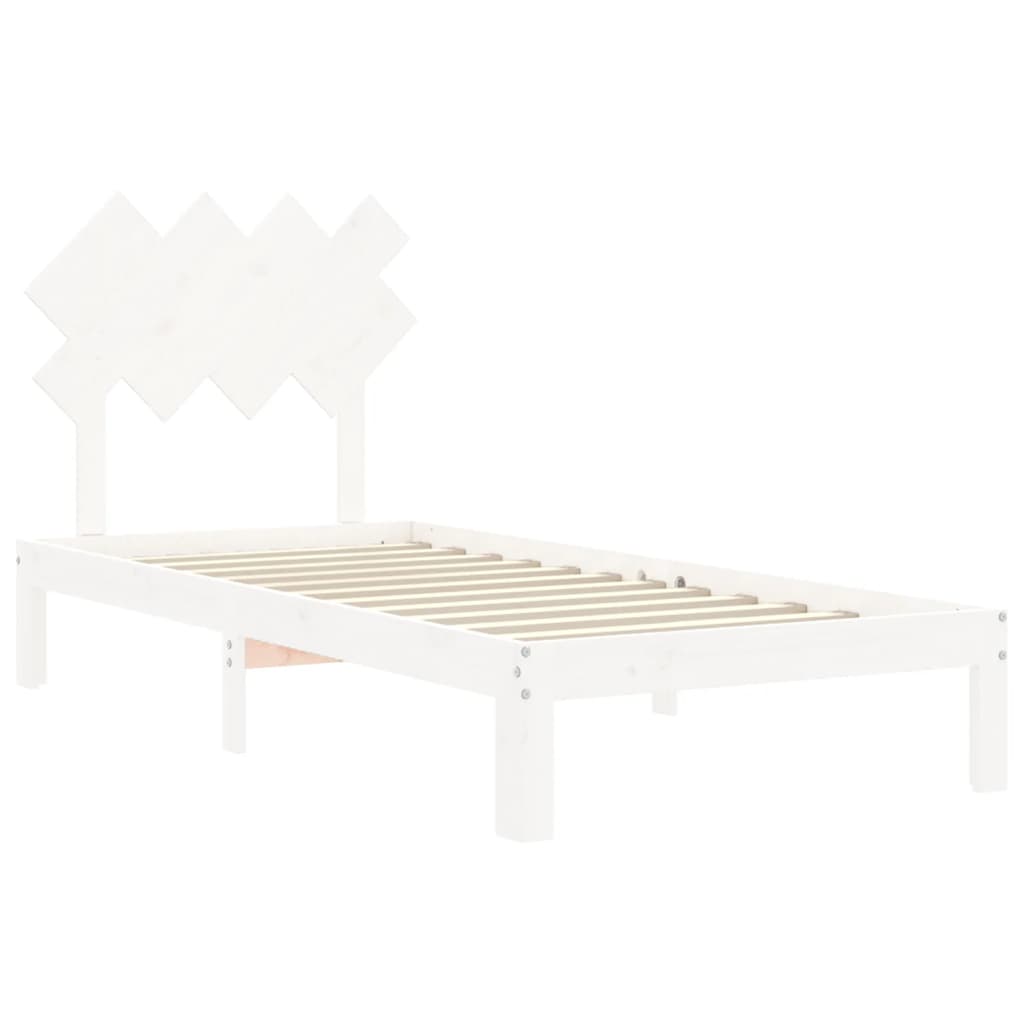 fehér tömör fenyőfa ágy matrac nélkül 90 x 200 cm