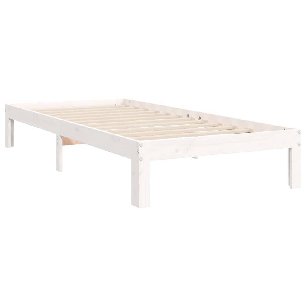 fehér tömör fenyőfa ágy matrac nélkül 90 x 200 cm