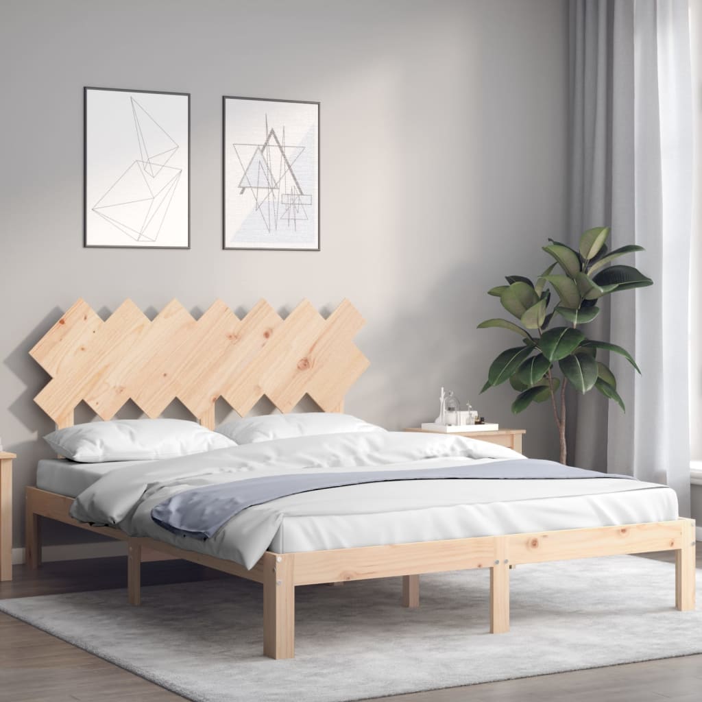 tömör fa ágykeret fejtámlával King Size