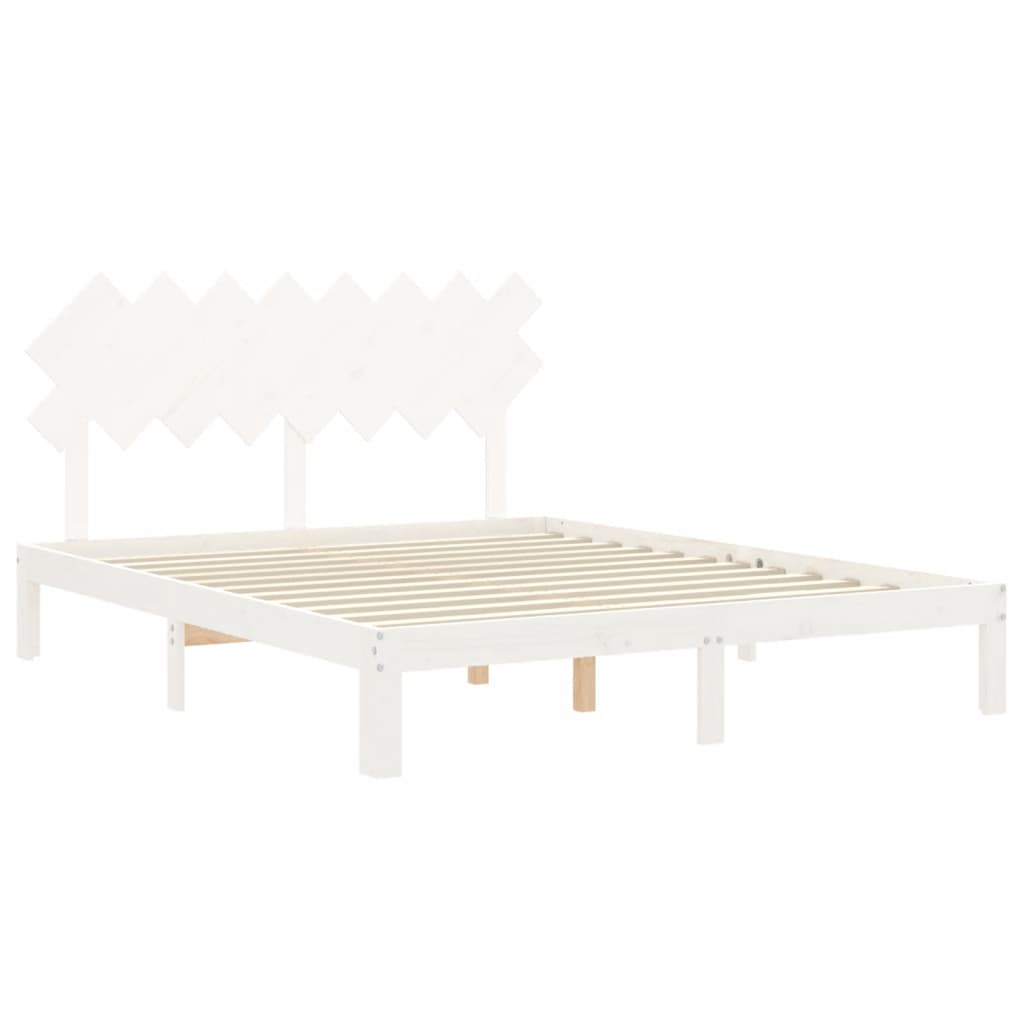 fehér tömör fenyőfa ágy matrac nélkül 160 x 200 cm