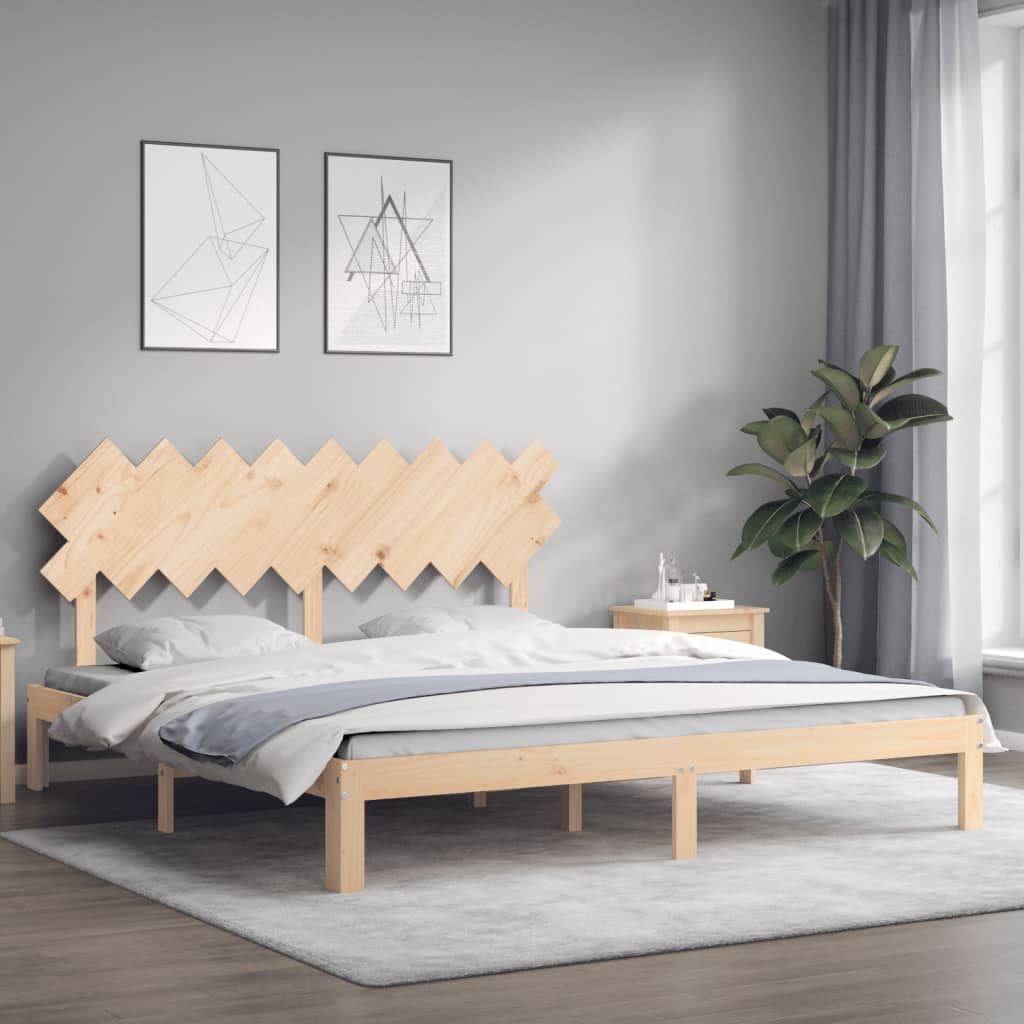 tömör fa ágykeret fejtámlával Super King Size