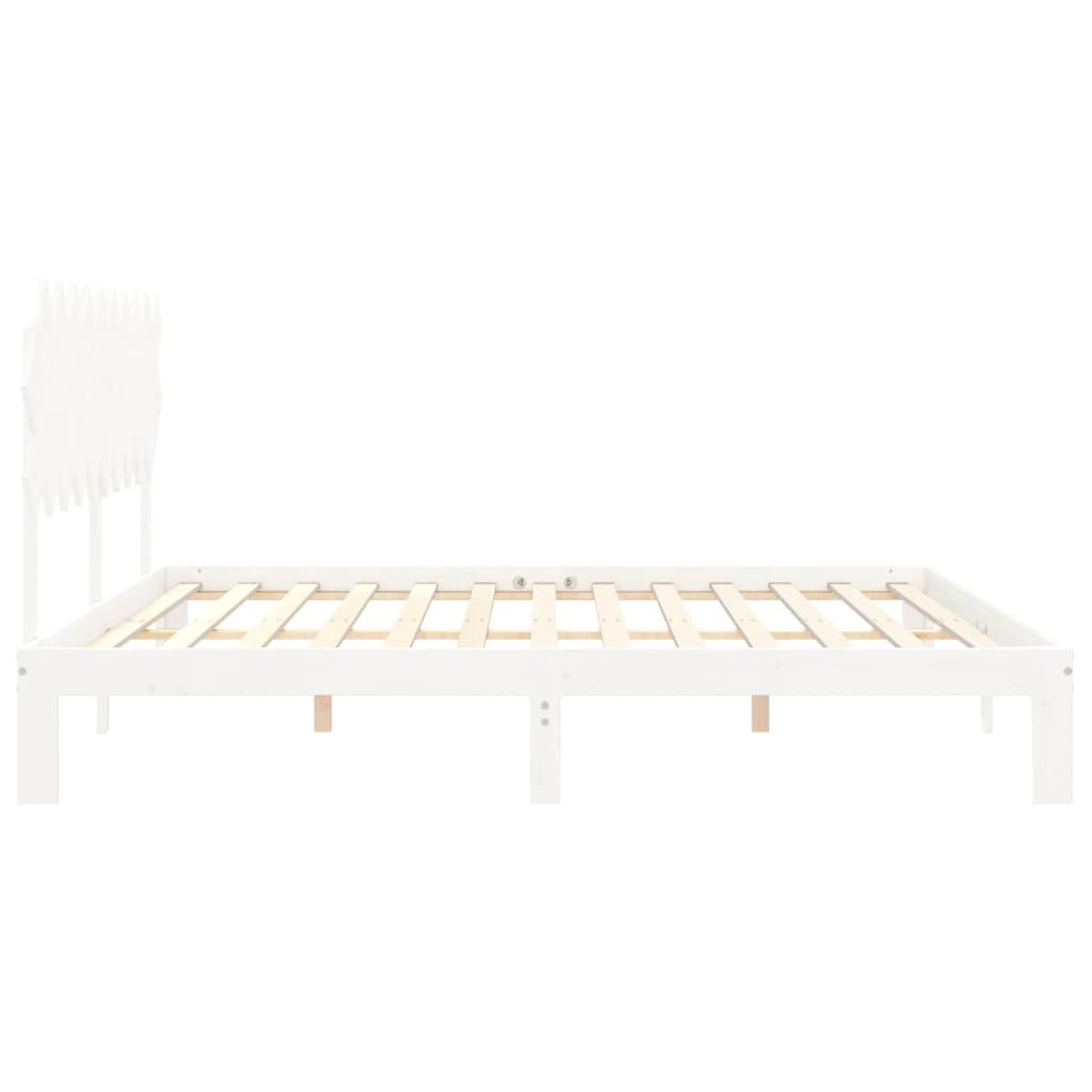 fehér tömör fenyőfa ágy matrac nélkül 200 x 200 cm