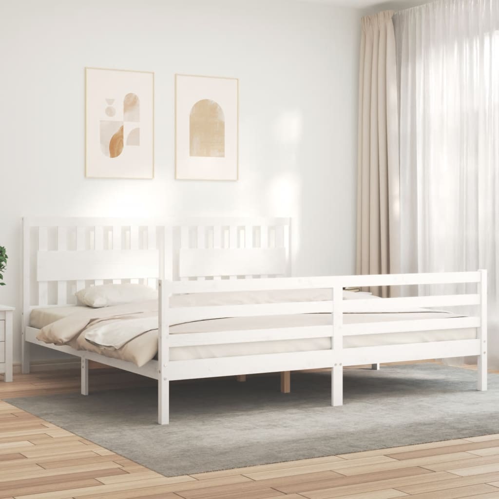 tömör fa ágykeret fejtámlával 200 x 200 cm