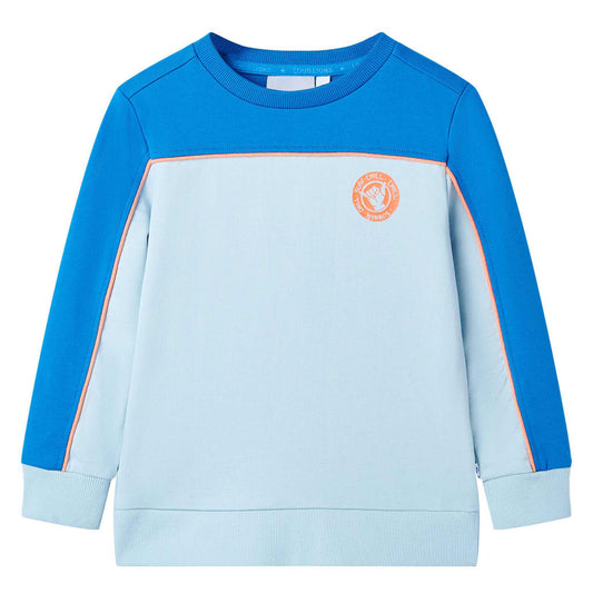 Élénk kék és világoskék gyerekpulóver 140