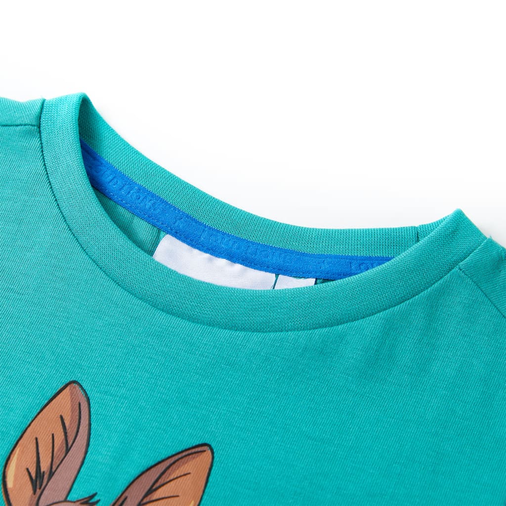 Sötét mentaszínű rövid ujjú gyerekpóló 128